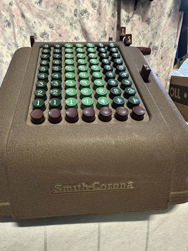 Vintage Smith & Corona Hand Crank Adding Machine - Made in U.S.A. - Untested