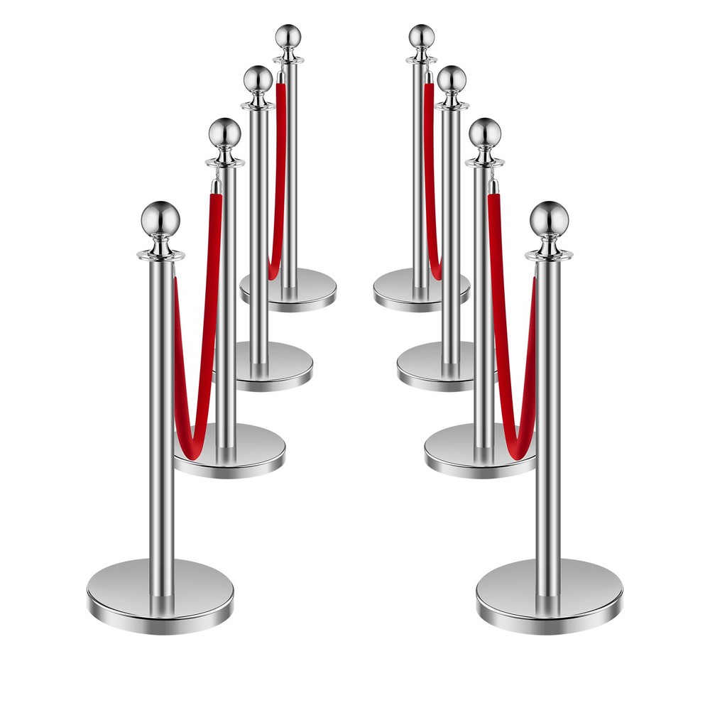 VEVOR 8Pcs Stanchion Posts Crowd Control Queue Barrier Sand Injection Base