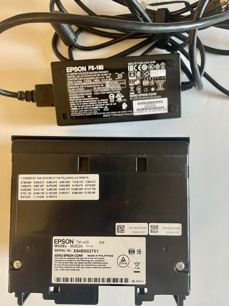 Epson TM-M50-032 (MODEL M363A) Thermal Printer, Ethernet/USB/Serial w/adapter