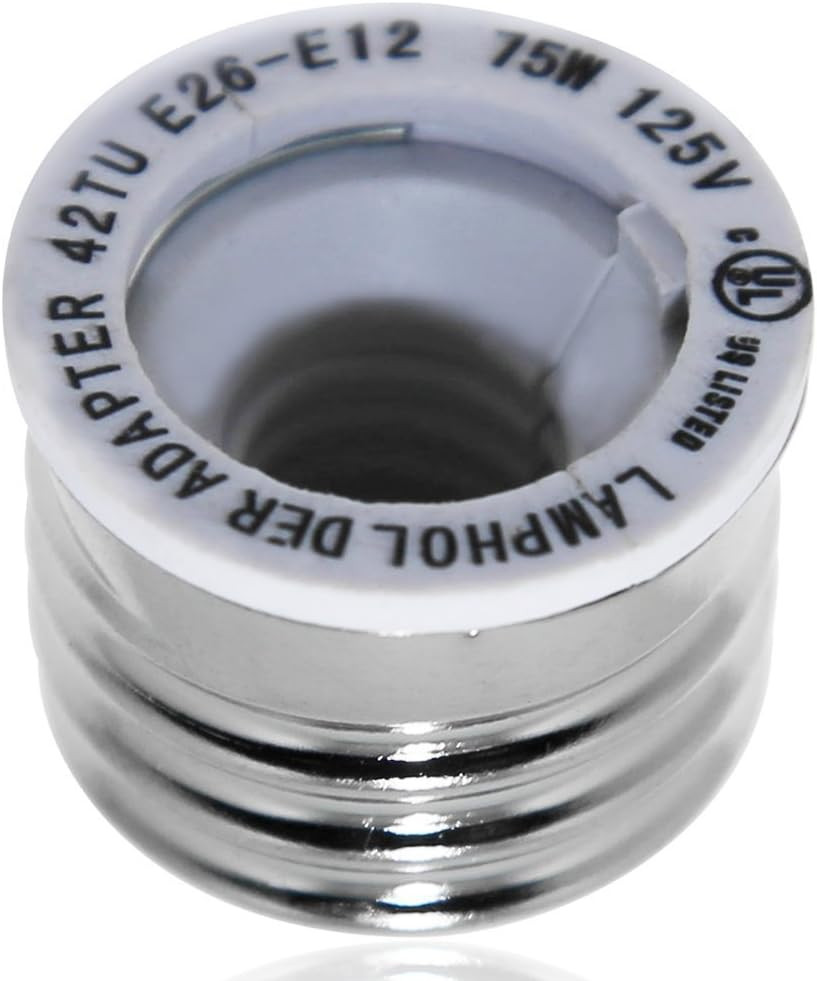(6-Pack) E26 E27 to E12 Socket Adapter,Ul Listed Medium Screw E26 to Candelabra