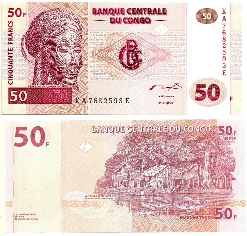 CONGO, DEMOCRATIC REPUBLIC 50 Francs (04-01-2000) Pick 91a, Uncirculated