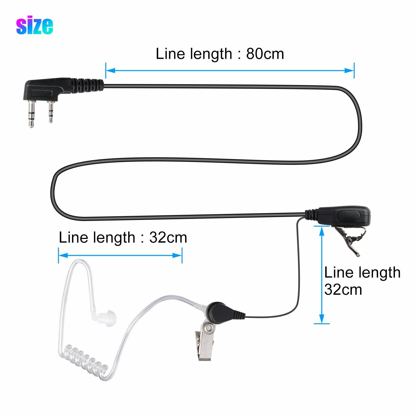 2-Pin Walkie Talkie Earpiece Headset Earphone for BAOFENG/BAOJIE/WEIERWEI Radio