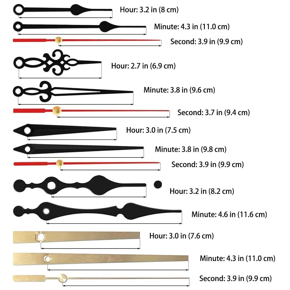 2-Pack Silent Sweep Quartz Clock Movements with 5 Versatile Clock Hands – DIY...