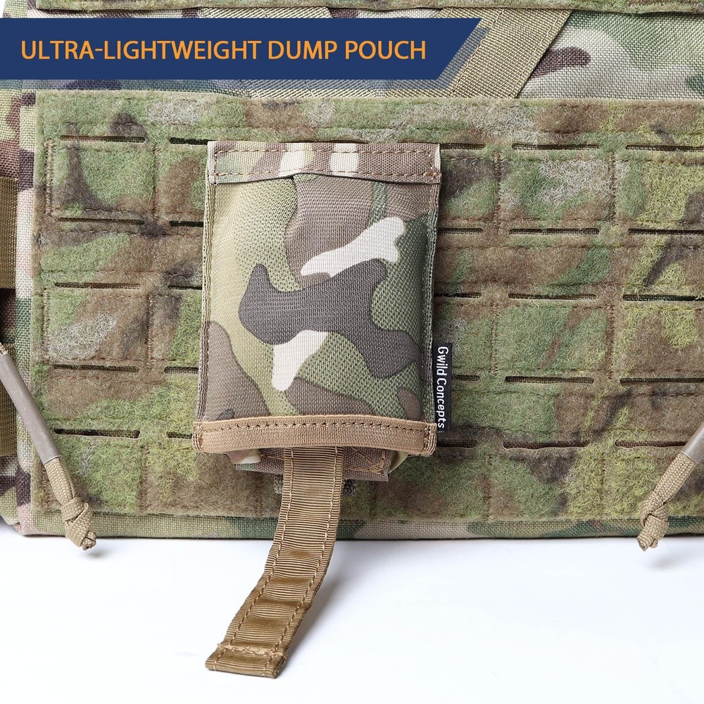 MOLLE Dump Pouch, Tactical Mag Dump Pouch, Ultralight Foldable Pouch for Batt...