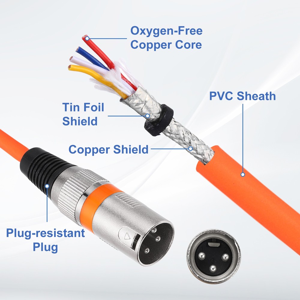 XLR MM Microphone Cable, Orange