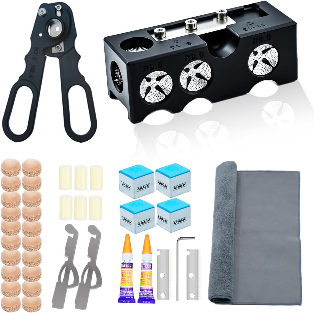 38PCS Pool Cue Tips Replacement Kit, 13Mm Pool Stick Tips Replacement Kit Billia