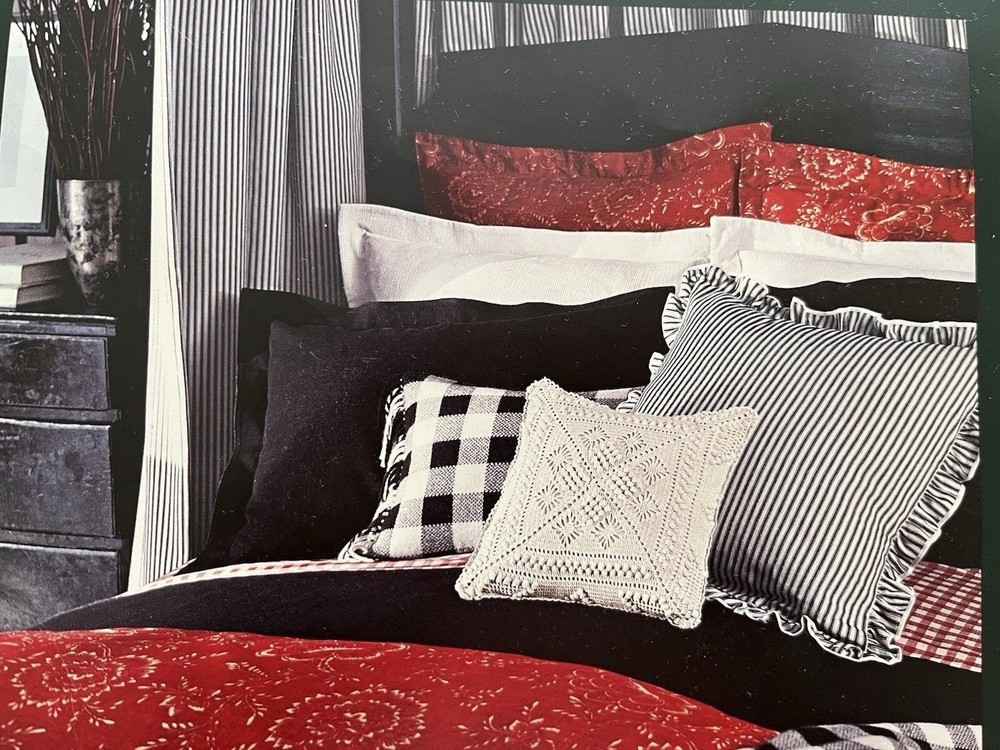 RALPH LAUREN COLD SPRING GINGHAM RED KING FLAT SHEET