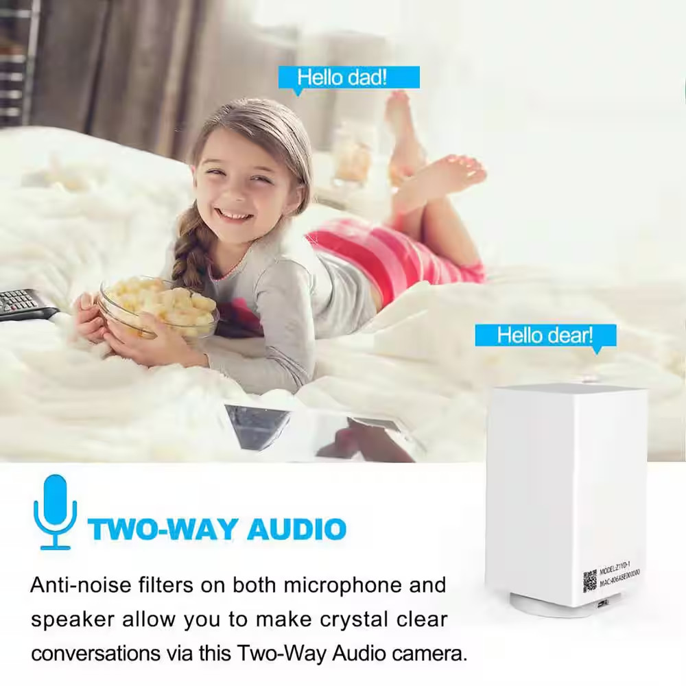 Smart Wi-Fi 1080P Wireless Security Camera with Night Vision, 2-Way Audio, Cloud