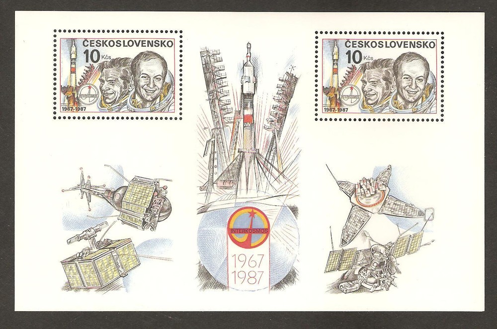 CZECHOSLOVAKIA 1987 30th Ann SPUTNIK Rocket SOYUZ