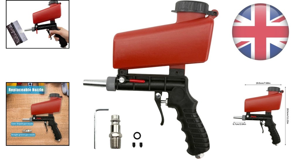 Durable ABS Pneumatic Sand Blaster for Versatile Cleaning Applications - Red