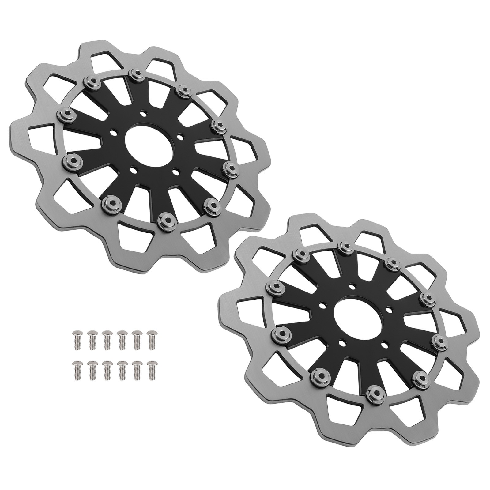 2x 11.8" Floating Front Brake Rotor for Harley-Davidson Touring 2009-2019 Black