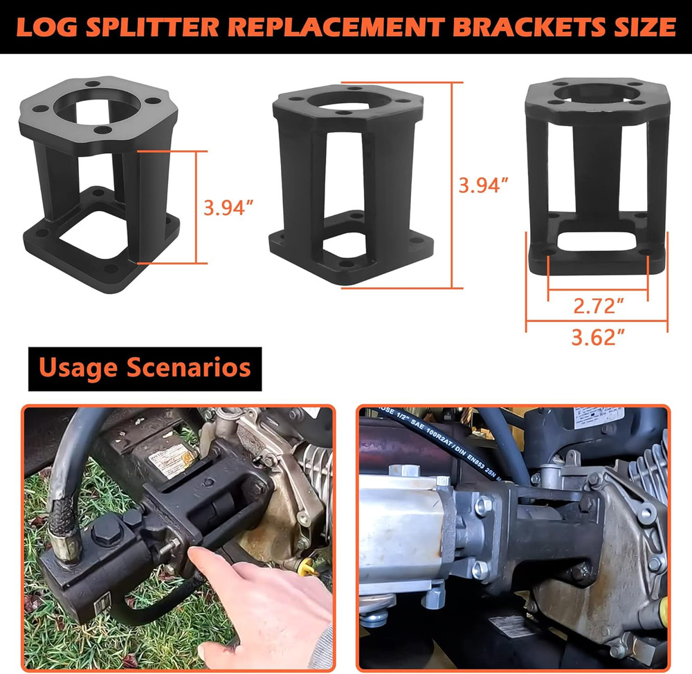 Log Splitter Replacement Brackets, Hydraulic Pump Mount for 5-7 Hp Engines. Comp