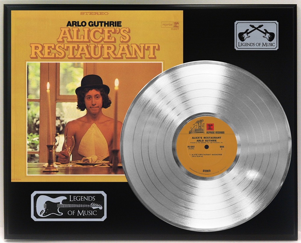 Arlo Guthrie - Alice's Restaurant Silver LP Record Plaque Display