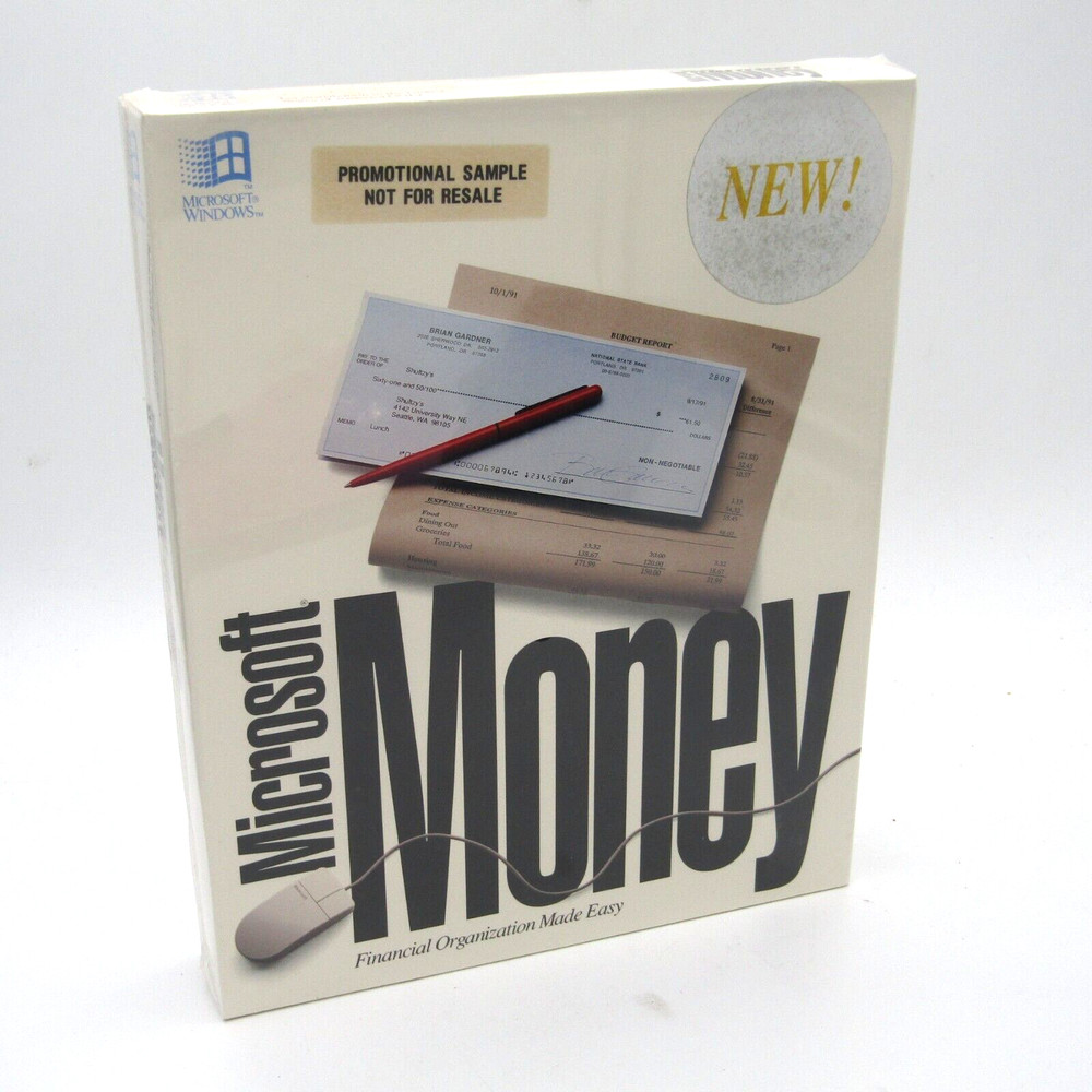 SEALED Microsoft Money 1991 Original Version 5.25 & 3.5