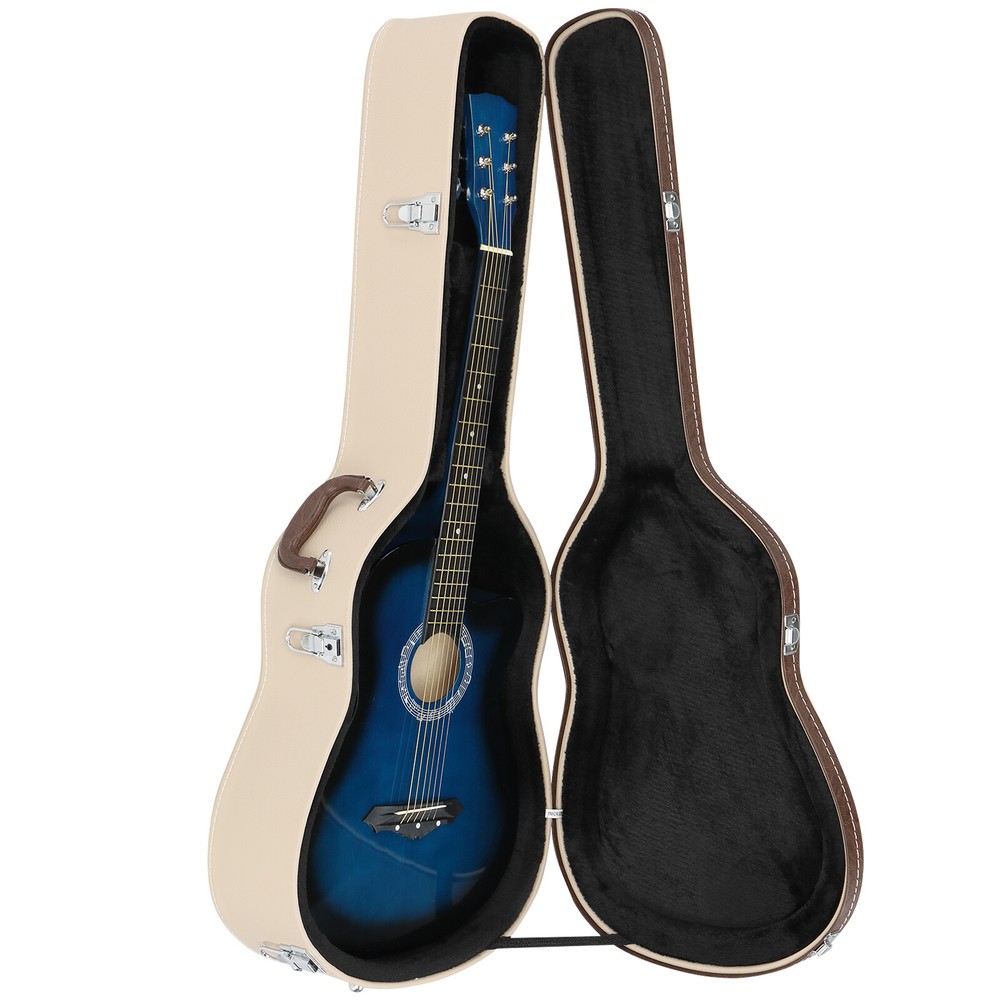 Glarry Portable 39" Microgroove Hard Shell Classical Guitar Case With Keys