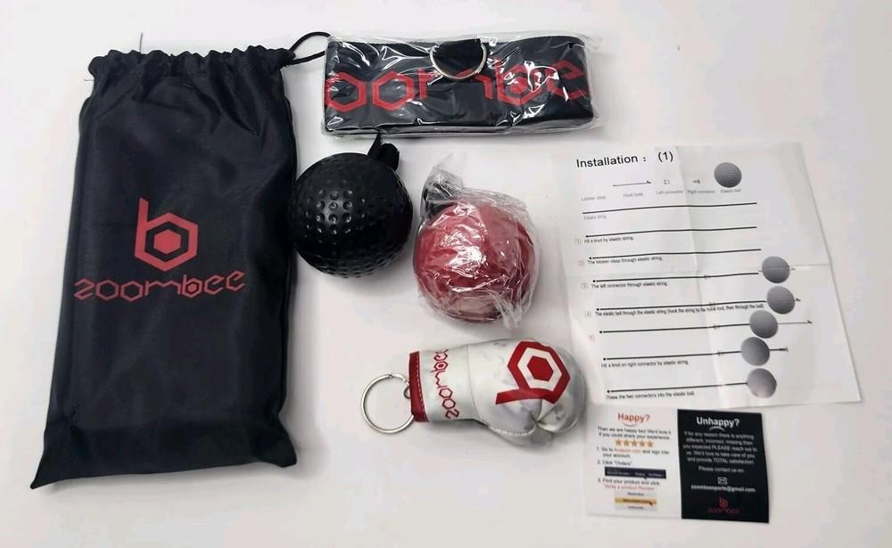 Zoombee - Reflex Boxing Ball Training Set - 2 Balls & Head Strap