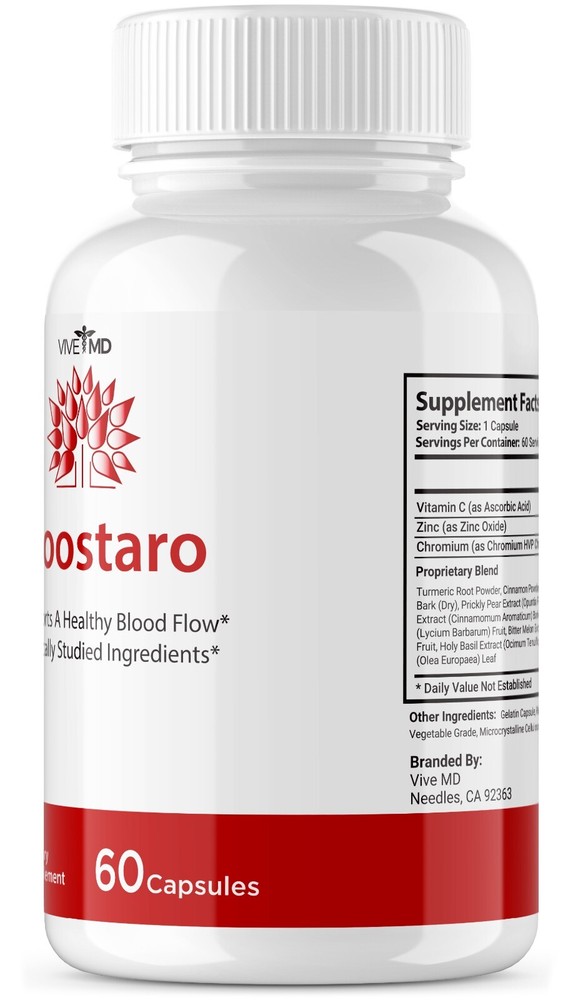 Boostaro Capsules - Healthy Blood Flow - Official Formula (2 Pack)
