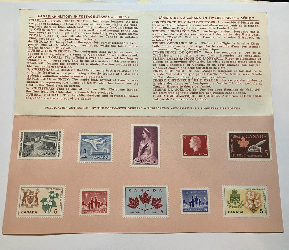 1965 Canada Stamp Souvenir Card - Commemorative Issue