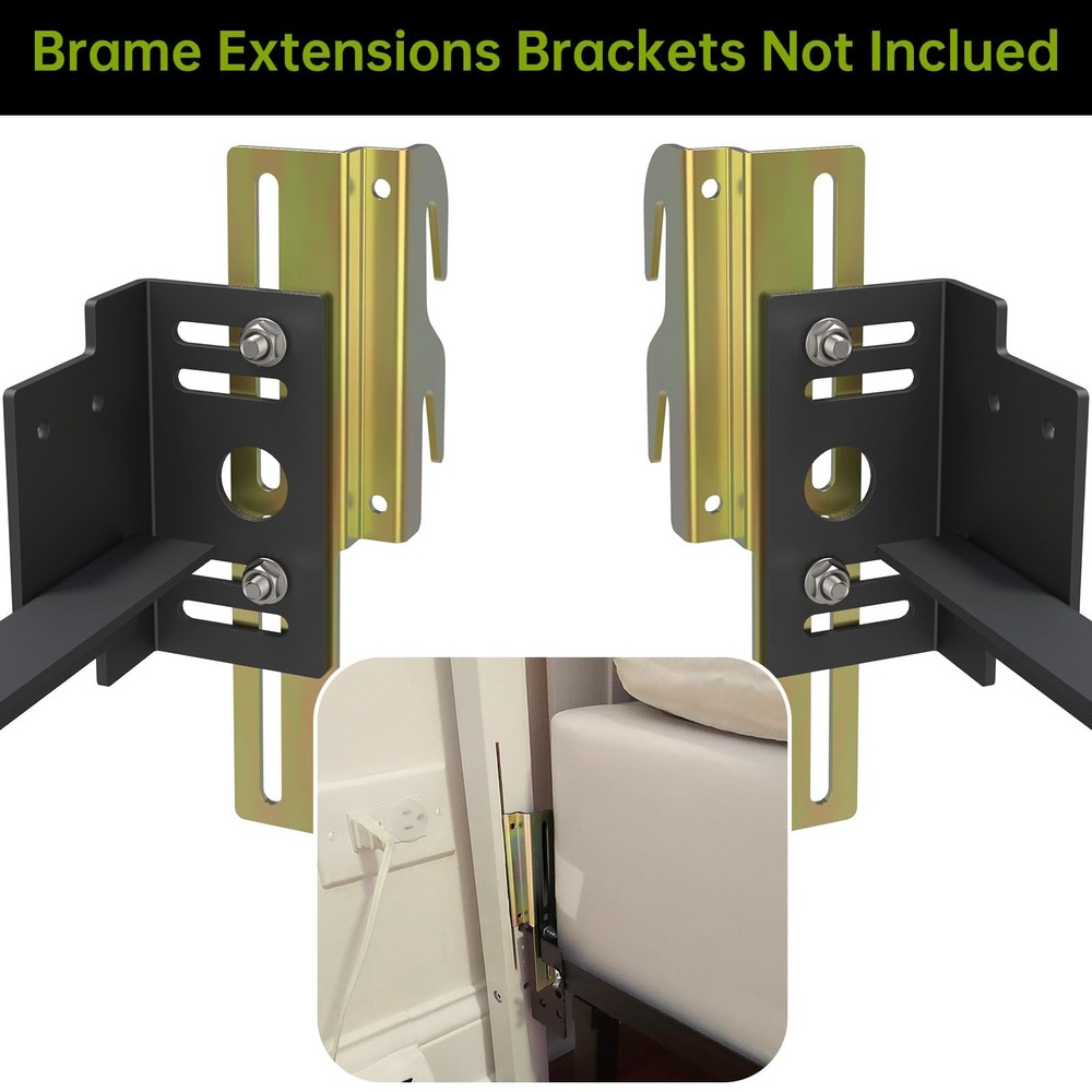 4Pcs 711 Hook Conversion Brackets with Hardware, Headboard Hook Set, Bed Fram...