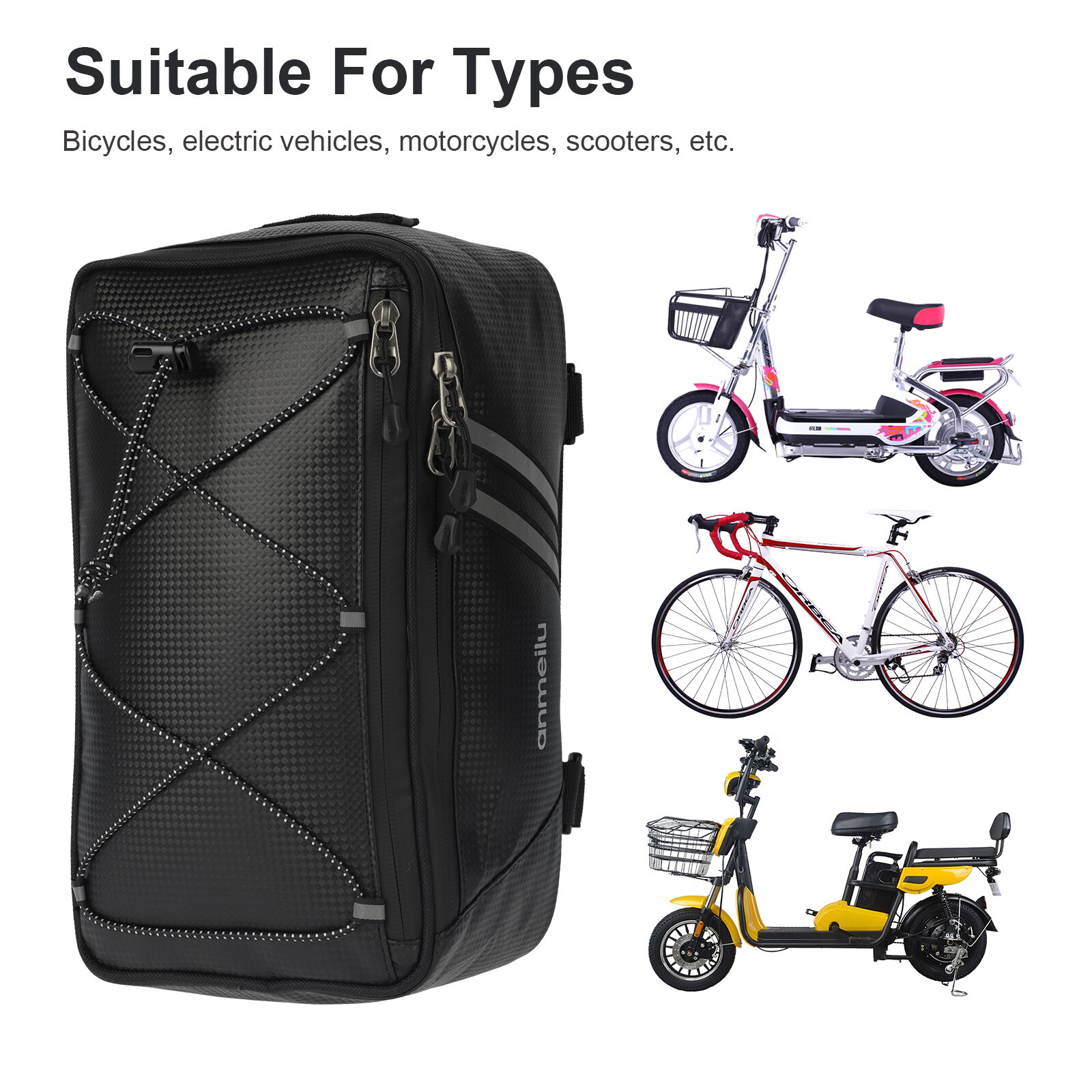 Waterproof Bicycle Rear Rack Seat Bag Bike Cycling Storage Pouch Trunk Pannier