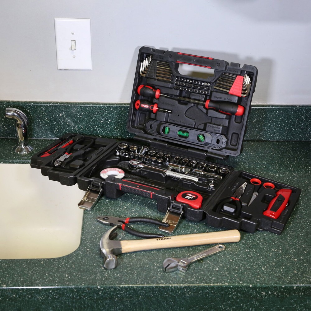118-Piece Tool Set for Home Repairs home Workshop Hand Tools, Model 7003