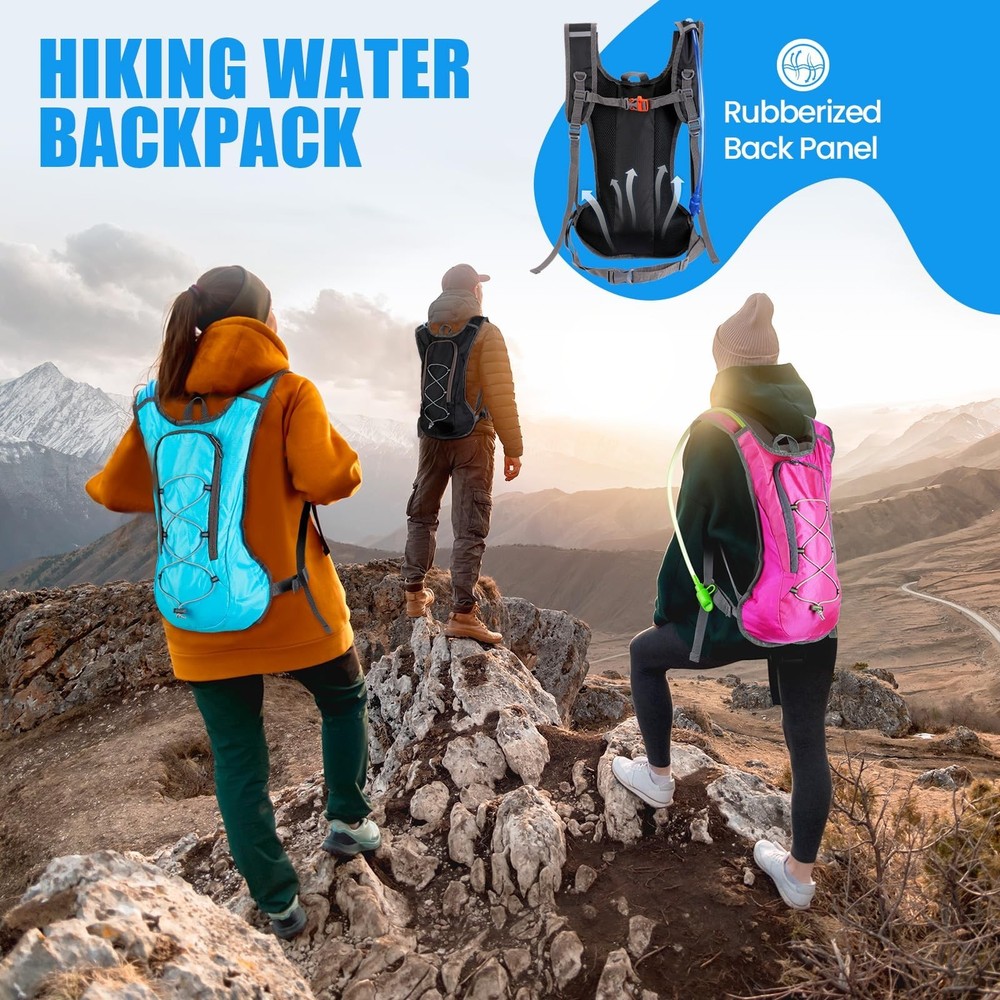 Cunno 3 Pcs Hydration Backpack with 3 Pcs 2l Water Bladder Water Backpack Hyd...