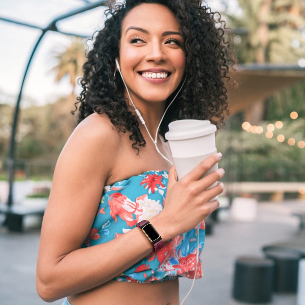 6 Pack Stretchy Solo Loop Compatible with Fitbit Charge 5 Bands/Fitbit Charge...