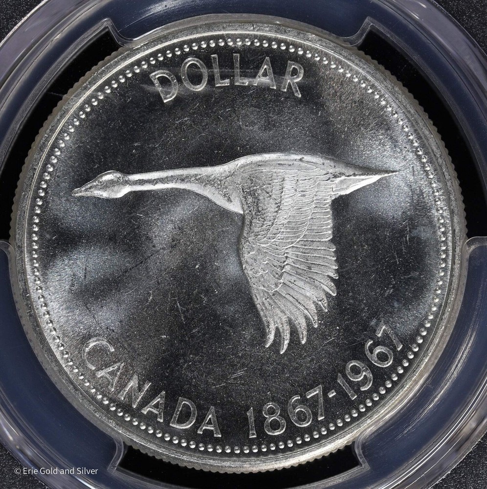 1967 Canada Silver Dollar Goose S$1 PCGS MS 63 BU UNC