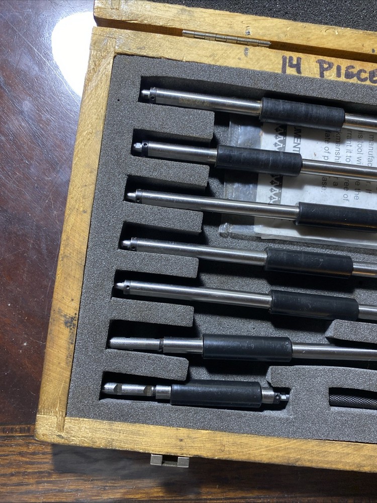 SPI Interchangeable Rod Inside Micrometer 2-12” 12-372-9 Complete