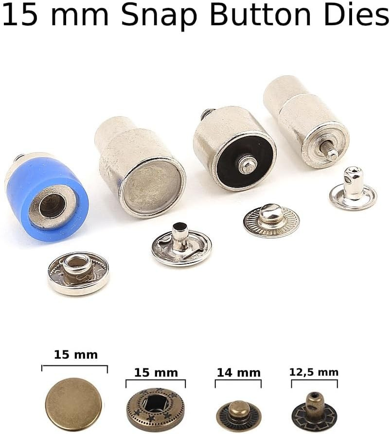 4Pcs Snap Button Die Mold Set for Hand Press Machine (12,5Mm(633#))