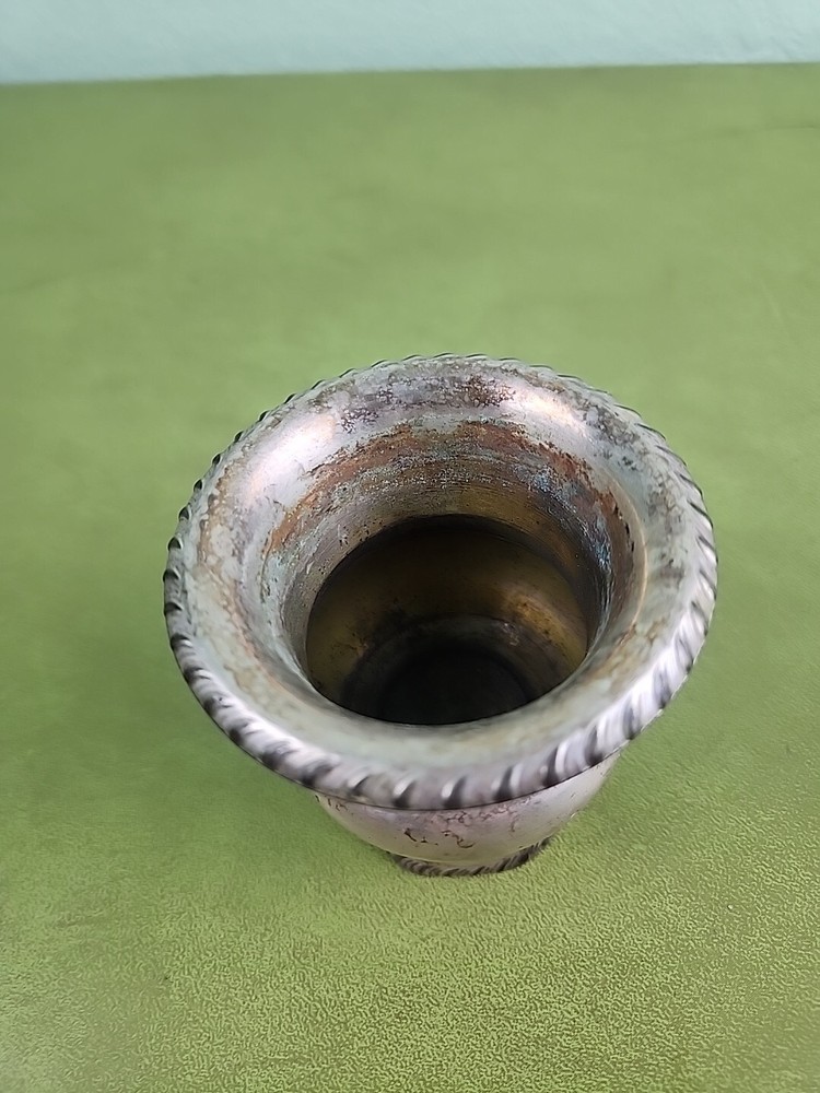 EPC 298 Silver Plate Mini Urn Shape Pedestal Vase Dish 3 3/8” Tall