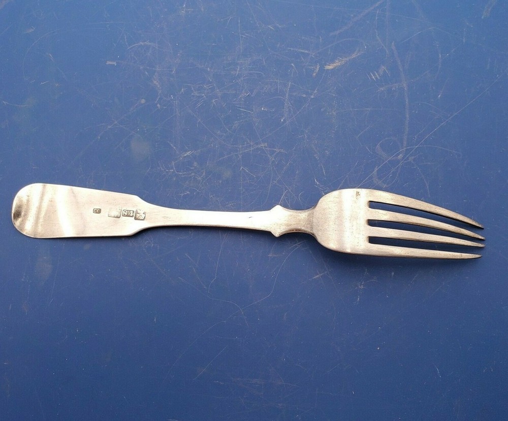Russian 84 Silver Fiddle Dinner Fork