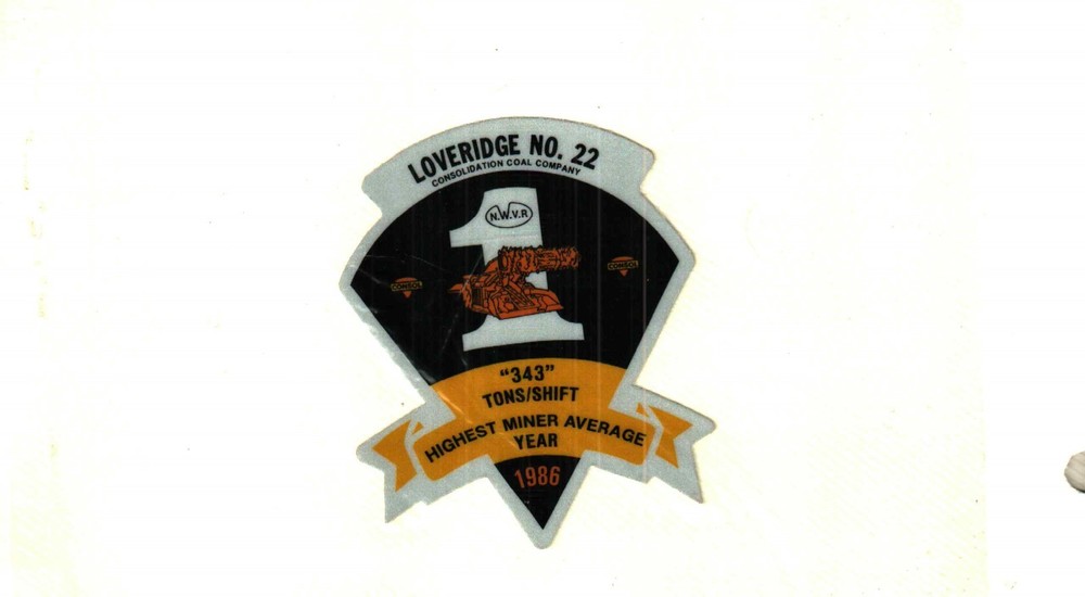 NICE LOVERIDGE CONSOL COAL CO. COAL MINING STICKER # 892