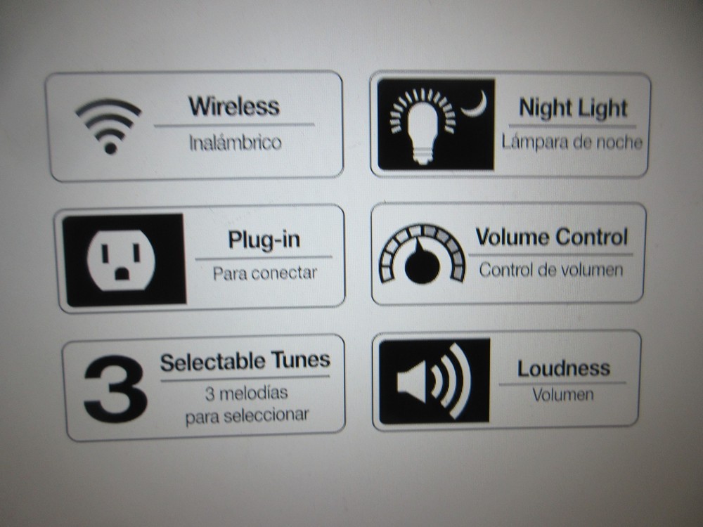 Defiant Wireless Plug-In Doorbell Kit LED Night Light & Wireless Push Button