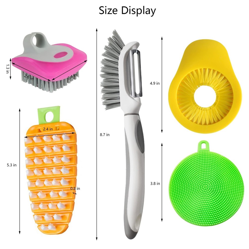 Openfly Flexible Vegetable Brush Fruit and Vegetable Brushes, Vegetable/Fruit...