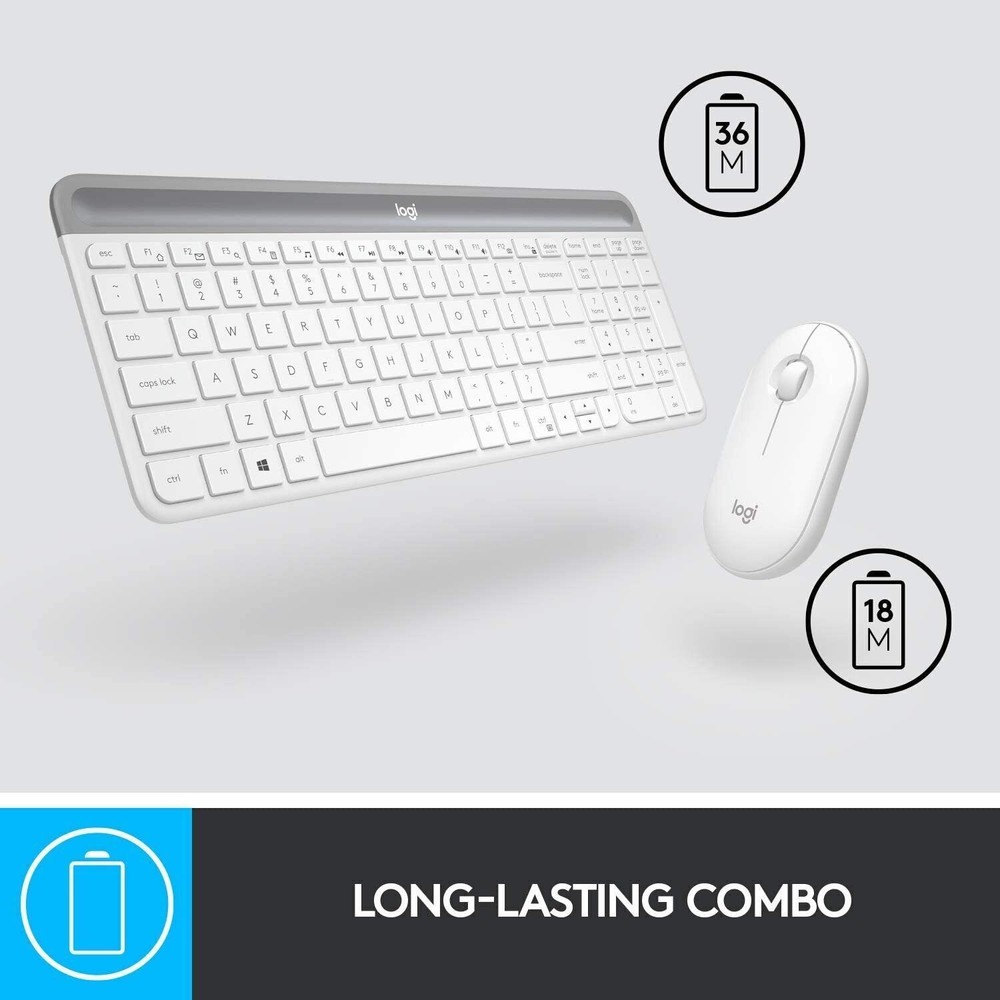 Logitech MK470 Slim Wireless Keyboard and Mouse Combo Modern Compact Layout