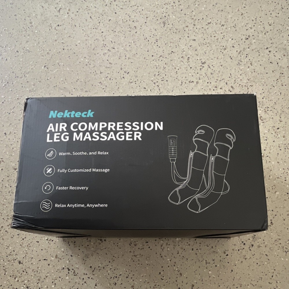 Nekteck Air Compression Leg Massager Black Warm Soothe Relax Fully Customized