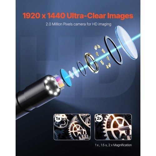 Endoscope Camera with 49.2FT SemiRigid Cable 1920P HD Borescope for Android