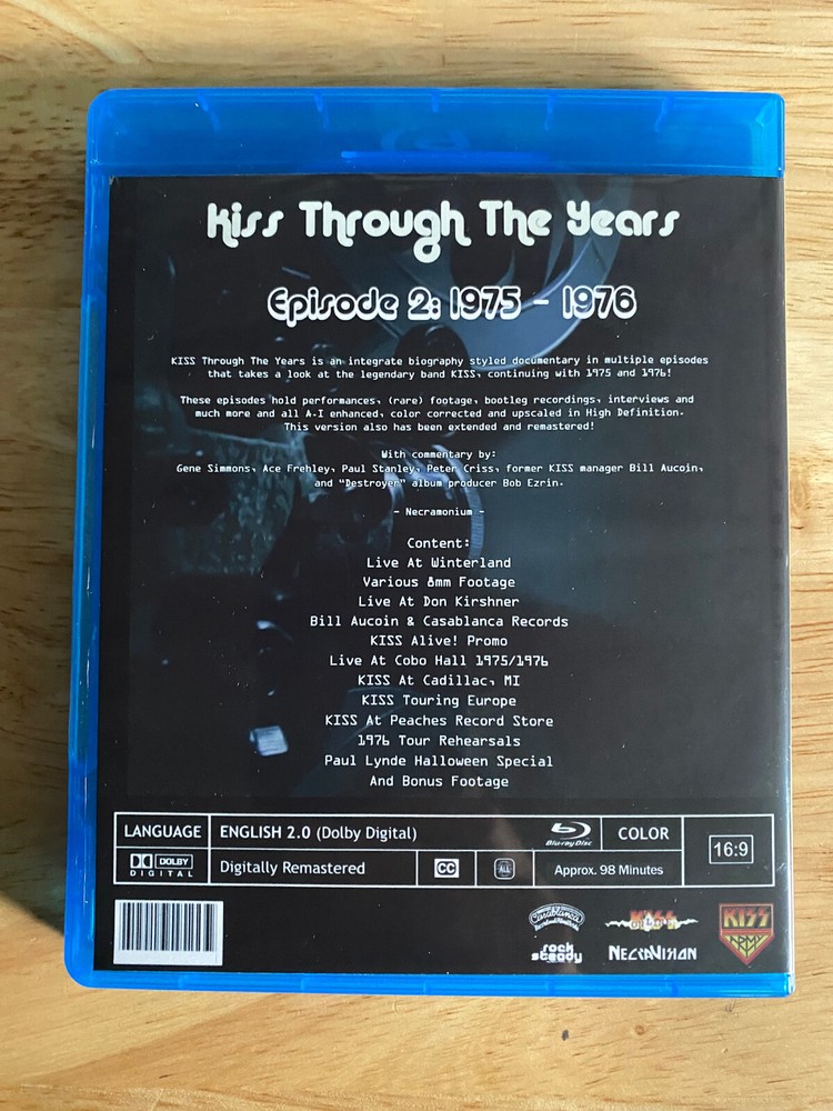 KISS - Through The Years 1975-76 Vol 2 Blu-ray Live Gene Simmons Paul Stanley