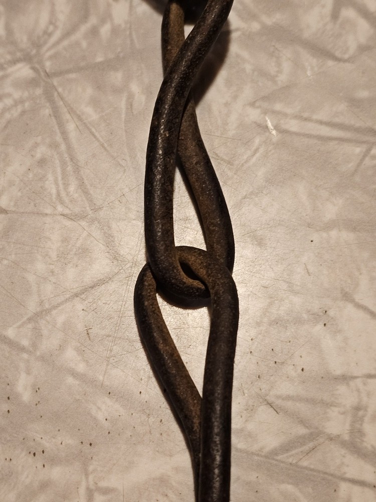PRIMITIVE HAND FORGED IRON CHAIN With HANDLE 14"