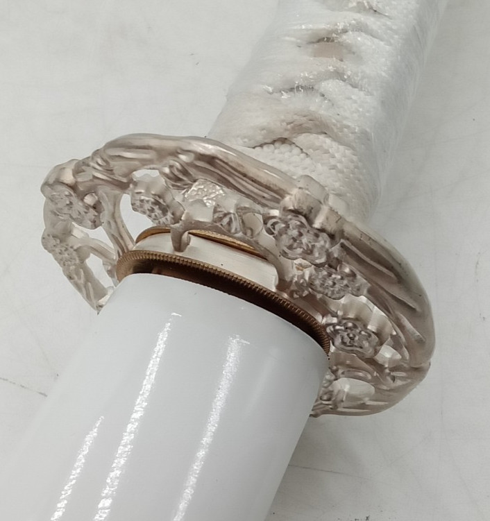 White Samurai Japanese Sword Hand Forged Light Rust