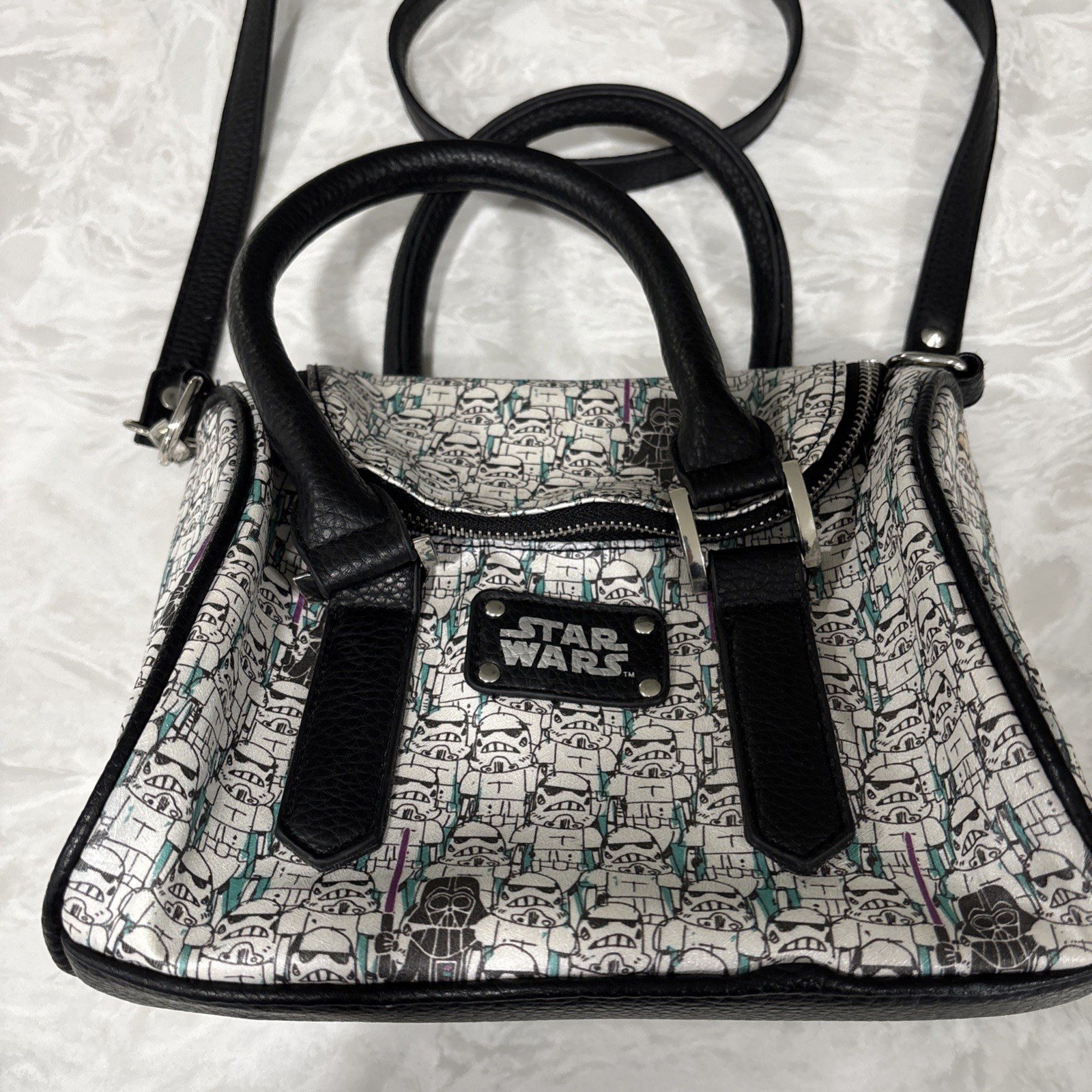 Star Wars Stormtroopers Darth Vader Print Handbag Bioworld Lucas Films Retired