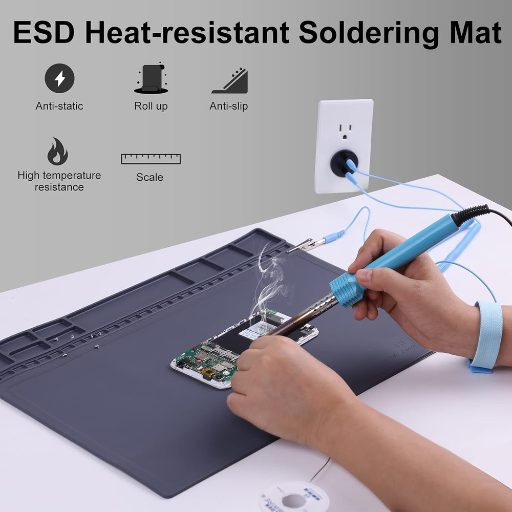 Anti-Static Mat ESD Safe for Electronic Includes ESD Wristband & Grounding Wire