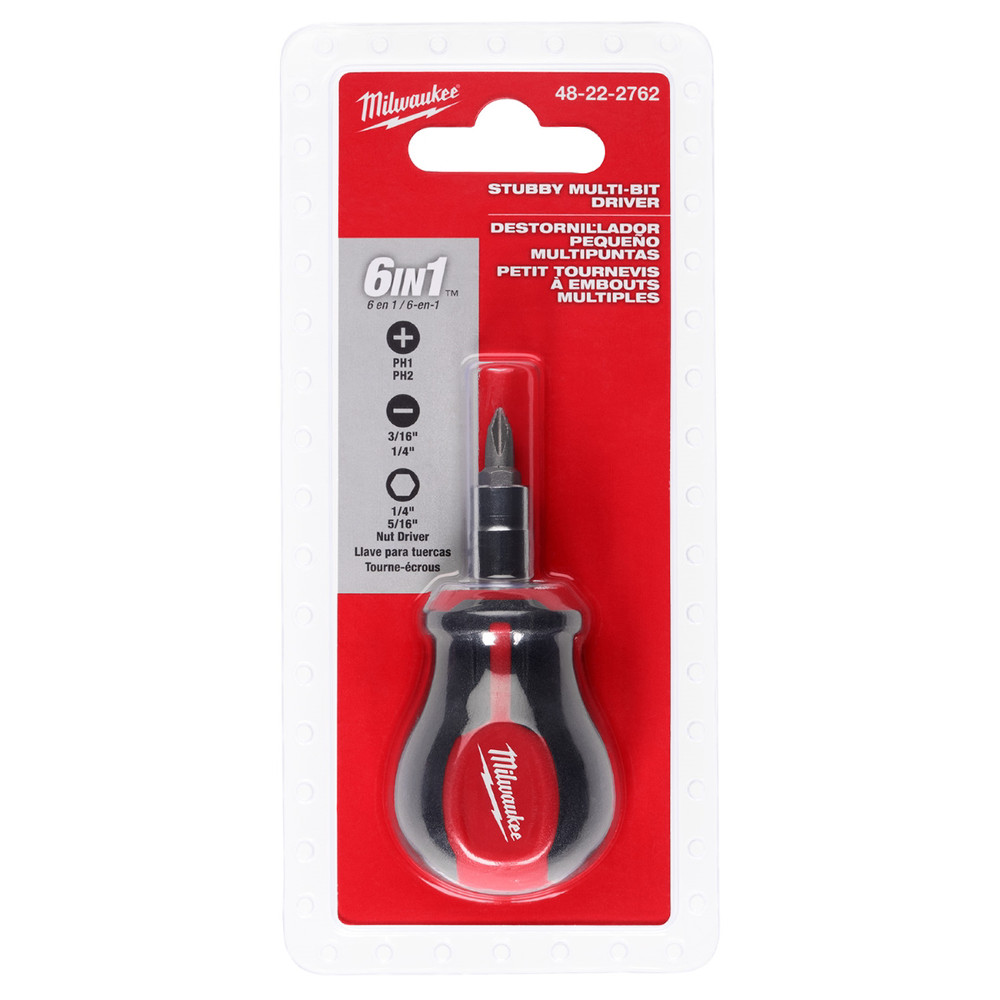 Milwaukee Tool 6-IN-1 Stubby Multi-Bit Screwdriver