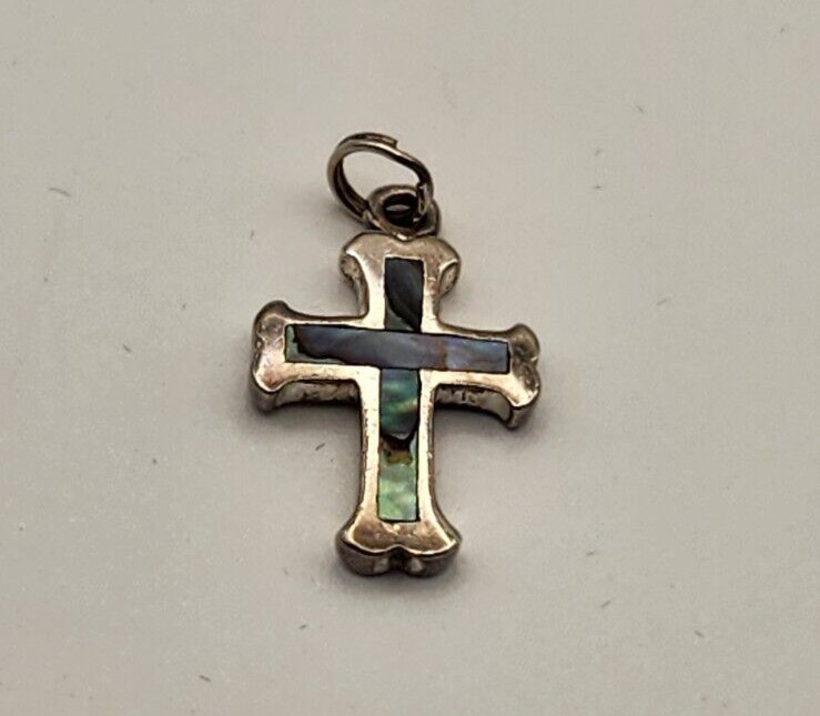 Abalone Cross  Pendant -925 Silver