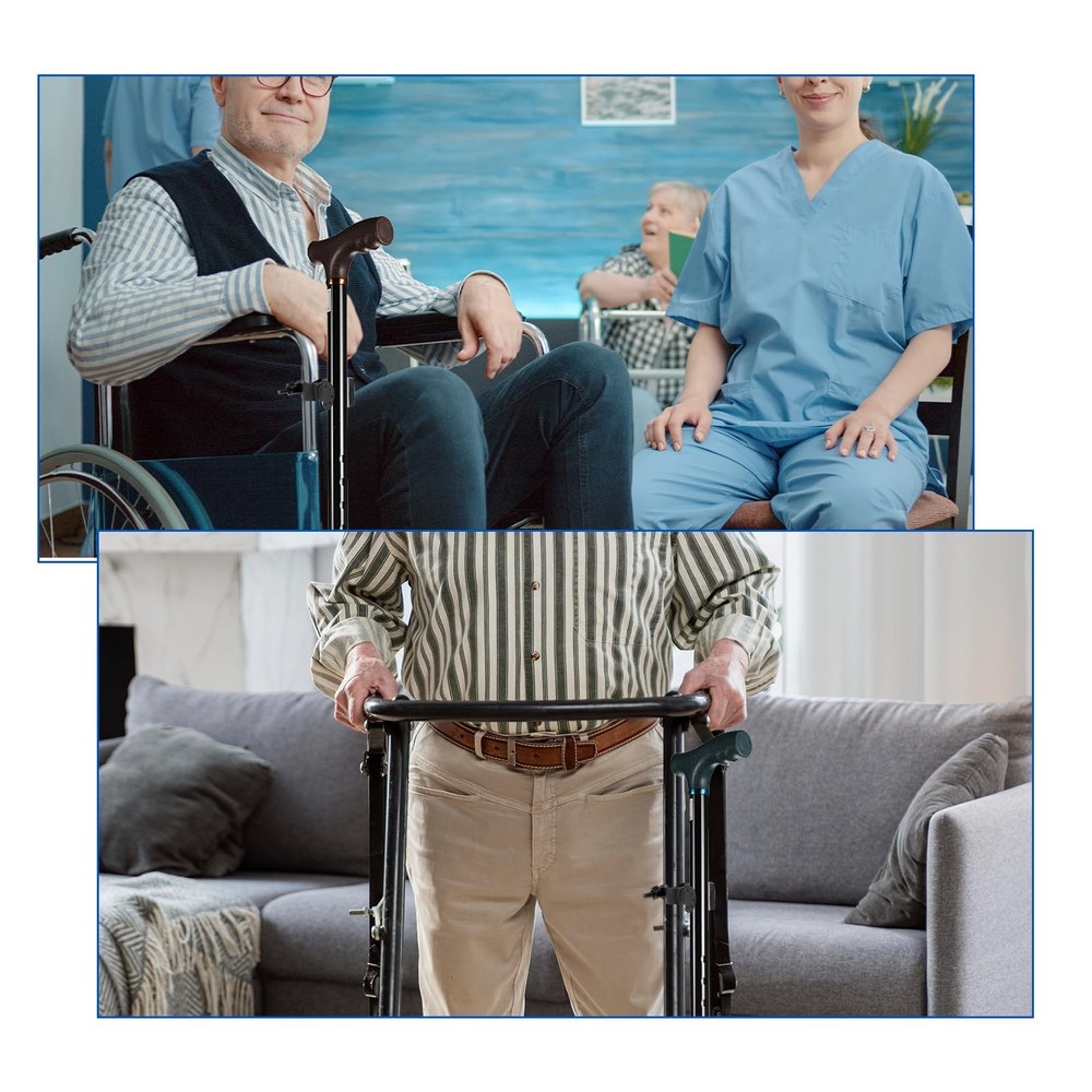 Piriuuo 2 Pcs Cane Holder for Walker, Universal Rollator...
