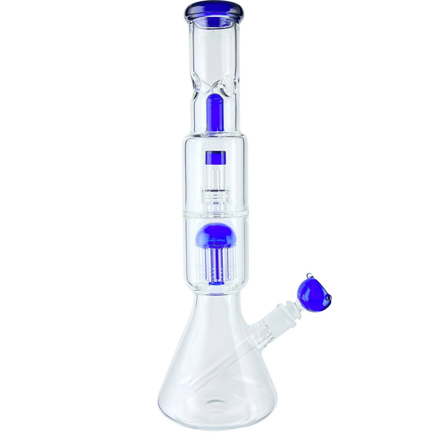 16" Glass Bong Smoking Hookah 2.4 lb Water Pipes Tobacco Beaker 14mm Bowl
