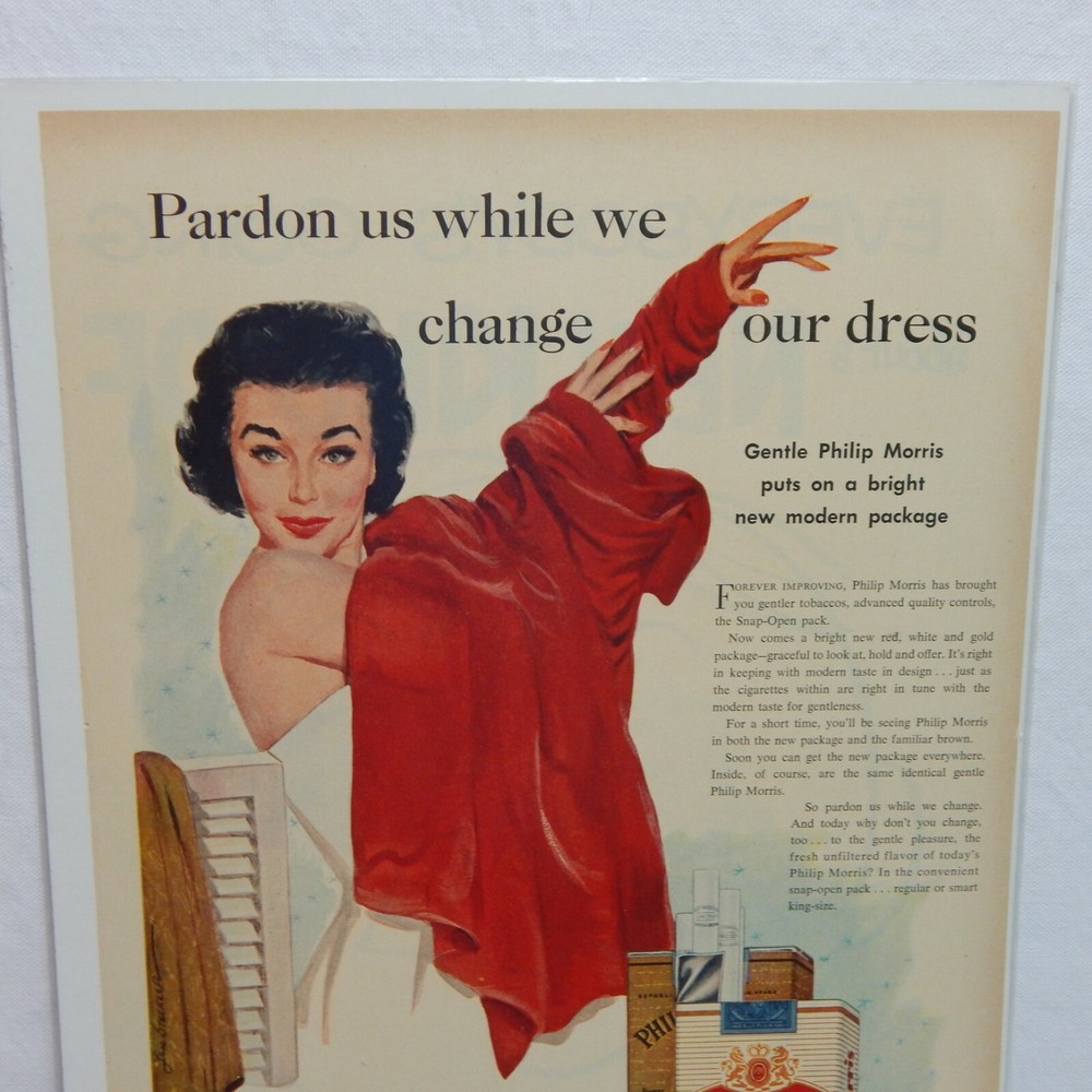 1955 PHILIP MORRIS CIGARETTE PHILIP MORRIS INC. ADVERTISEMENT