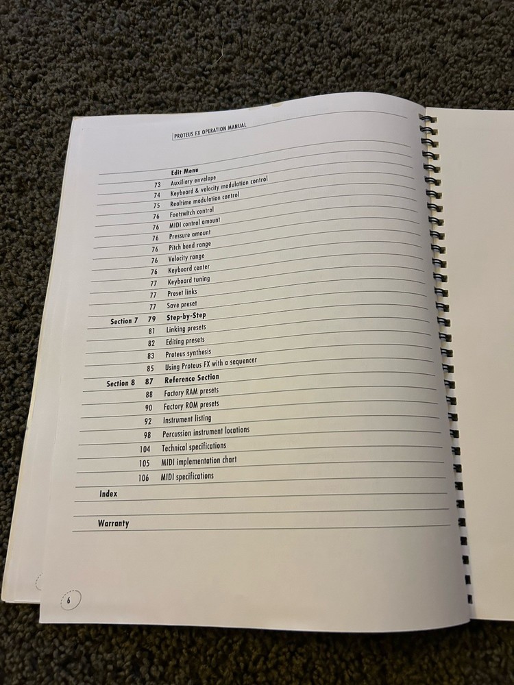 E-mu Proteus FX Operation Manual User Guide Book