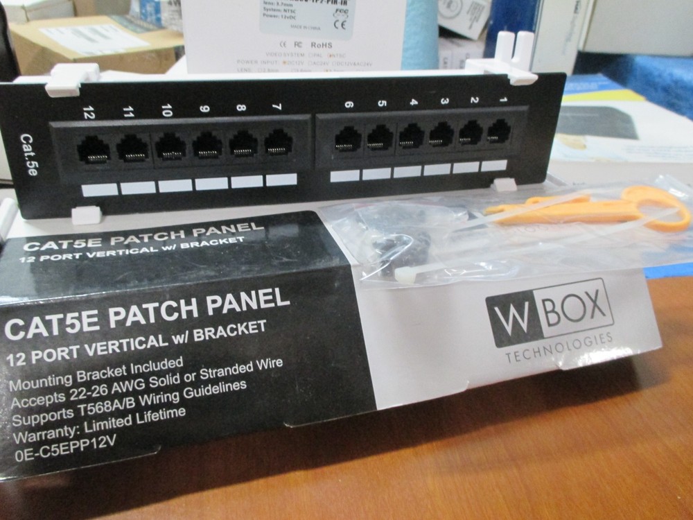 12 Port Cat5e 110 RJ45 Network Patch Panel 568A 568B w/Bracket